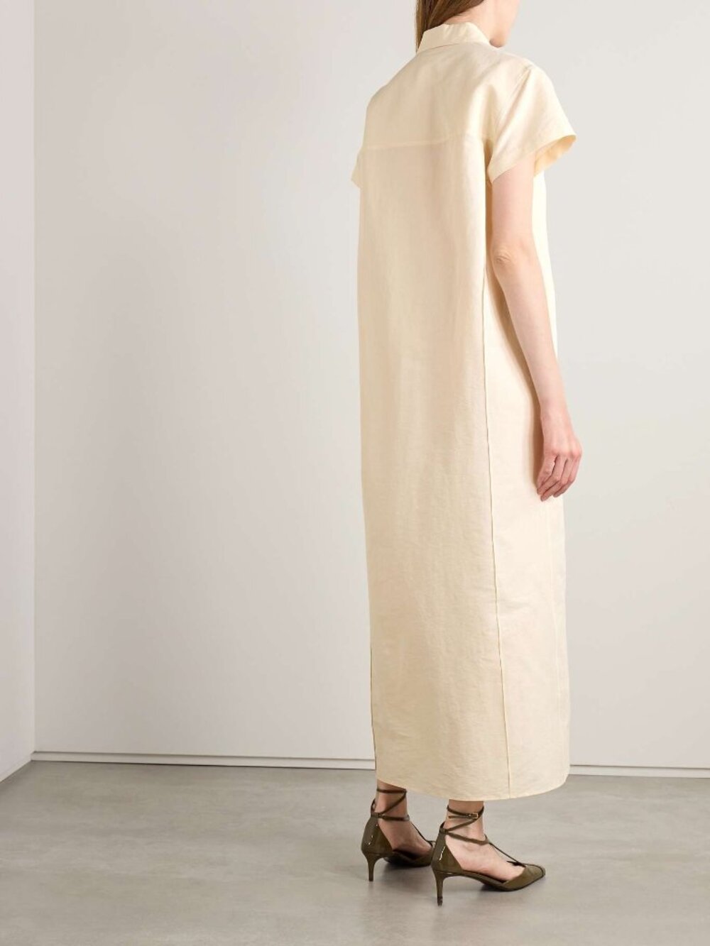 NWT KHAITE Effy silk and cotton-blend organza midi shirt dress SIZE M - Picture 3 of 12